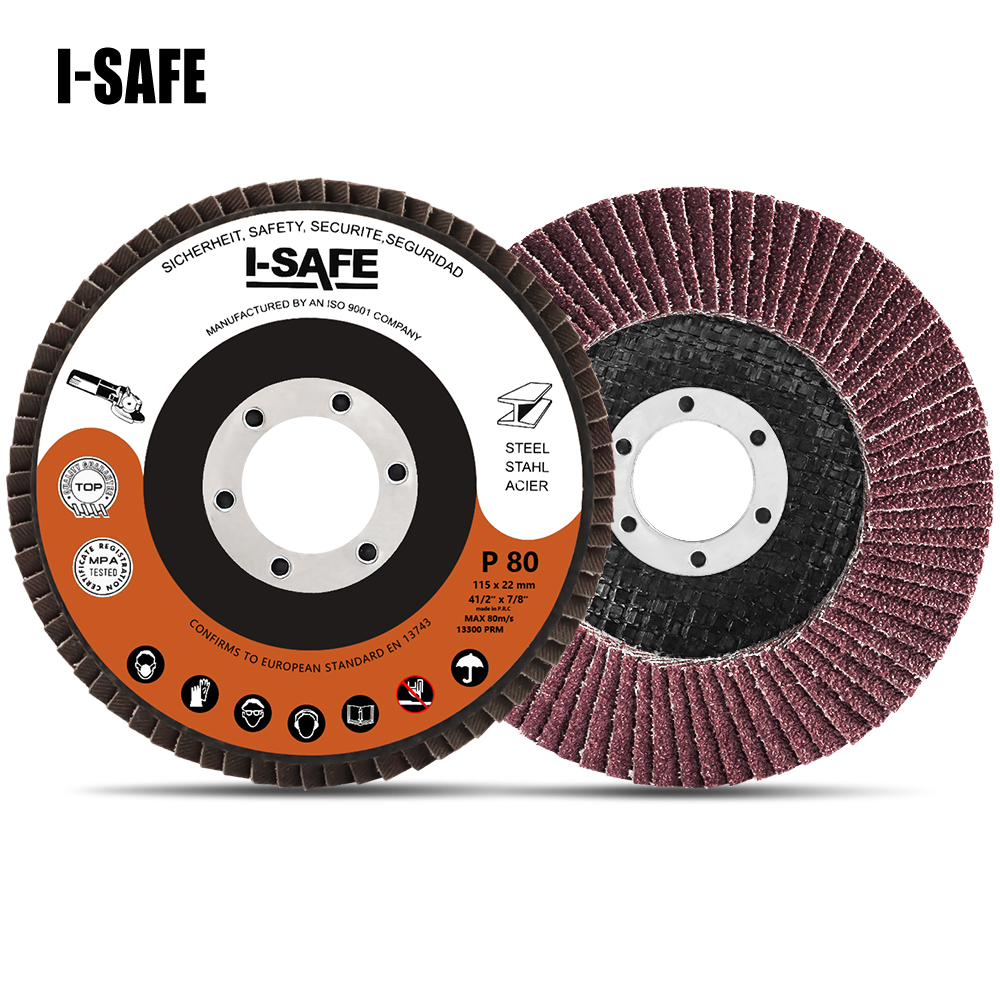 I-SAFE Aluminum 115mm Wheel Flap Disc Grit 80