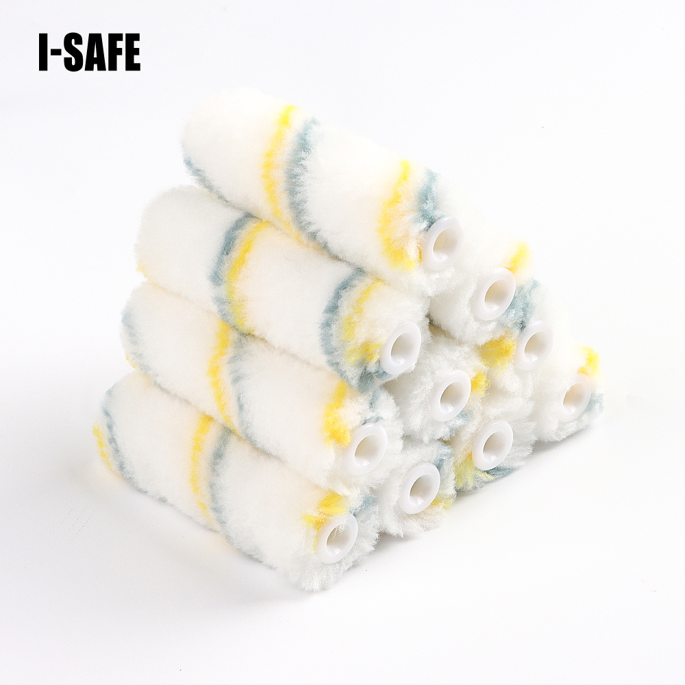 10 pcs/set Mini Paint Roller 4 inch Plastic Handle Foam Paint Roller Brush Set