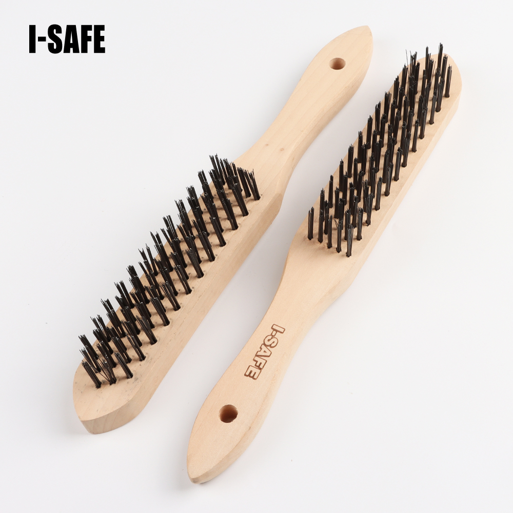 11-1/2 Inch Wooden Carbon Black Wire Polishing Brush for Cleaning