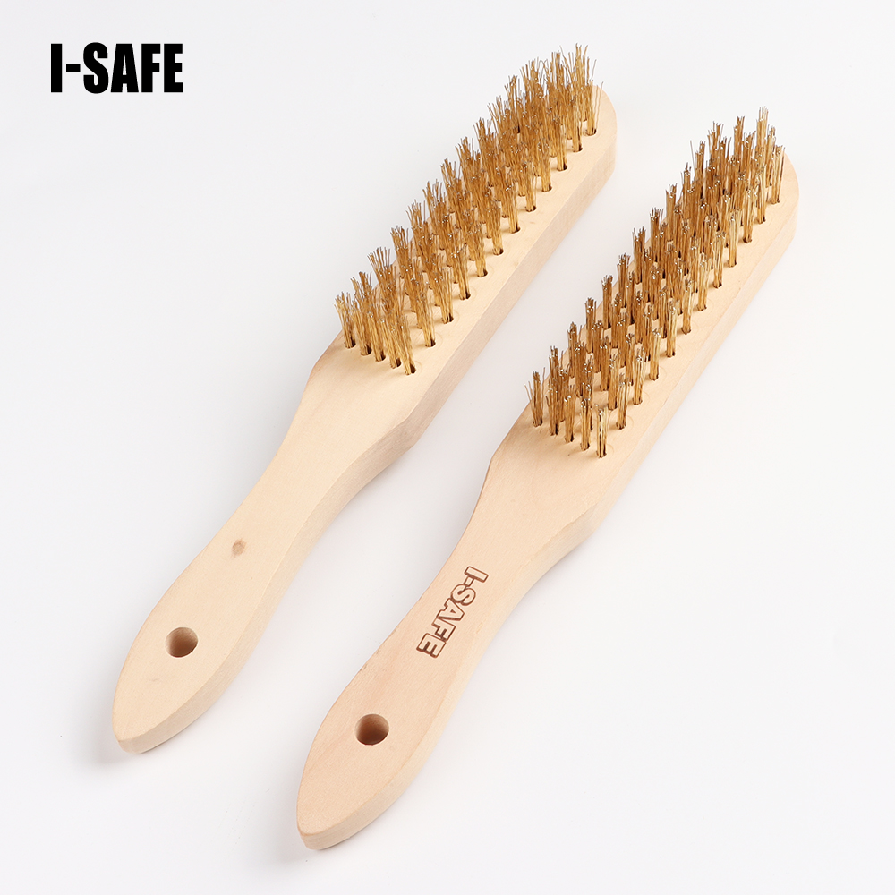 11-1/2 Inch Wooden Handle Brass Wire Brash Industral Brushes