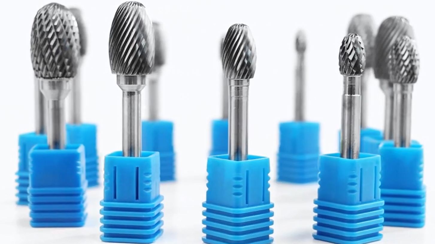 Tungsten Carbide Rotary Burr Sets 1/4 Inch Double Cut Rotary Deburring Burrs for Grinding Polishing