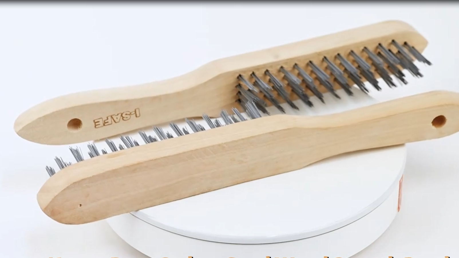 Stainless Steel Wire Scratch Brush With Beech Wood Handle