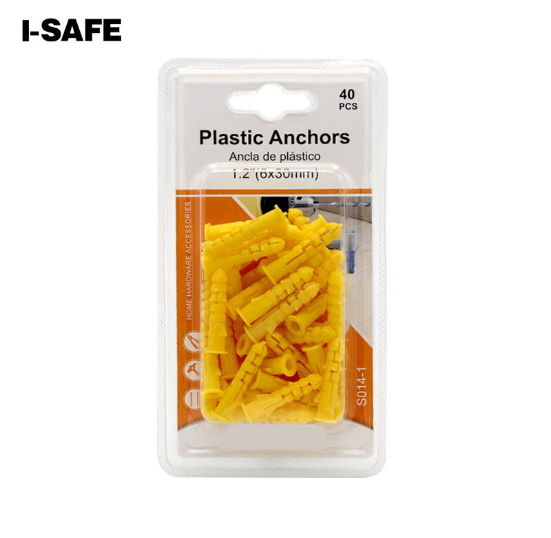 Ribbed Plastic Anchor Wall Plastic Expansion Pipe Wall Plug for Self Tapping Screws